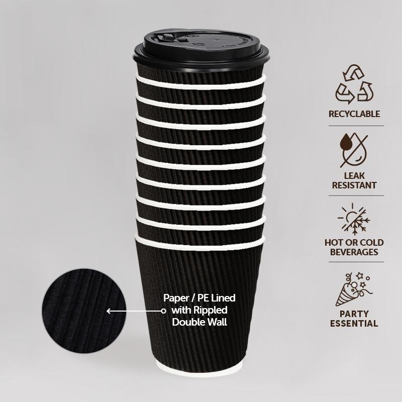 Double Wall Paper Coffee Cups with Lids 210ml (20 Pack) — photo 3 of 4