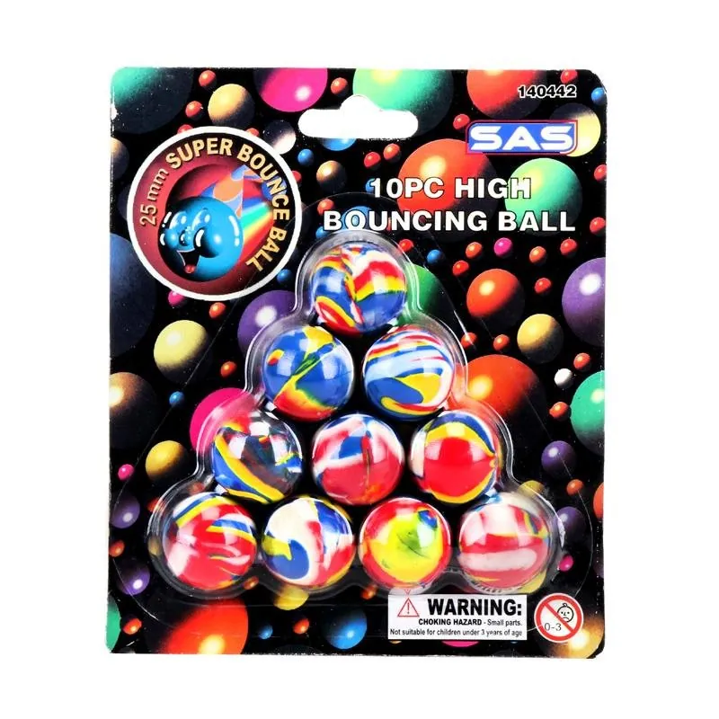 High Bounce Bouncy Ball 10pk Ø2.5cm Multi-Colour – image 4
