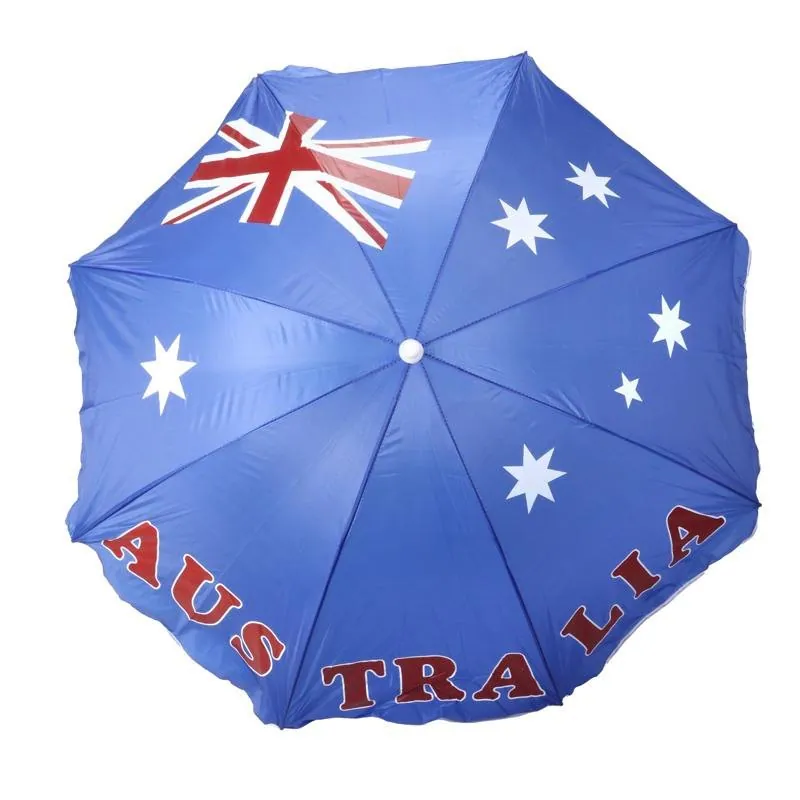 Beach Umbrella 155cm Dia X 180cm Australiana Design Adjustable Pole Size 90cm - 180cm – image 2