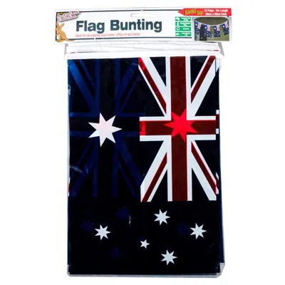 Australian Flag Bunting Size 21cm X 31cm 5m Length Includes: 12 Flags