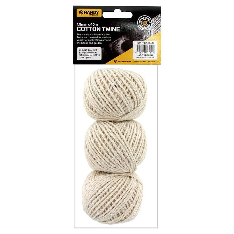 Cotton Twine 1.5mm Width 40m Length 3pk – image 3