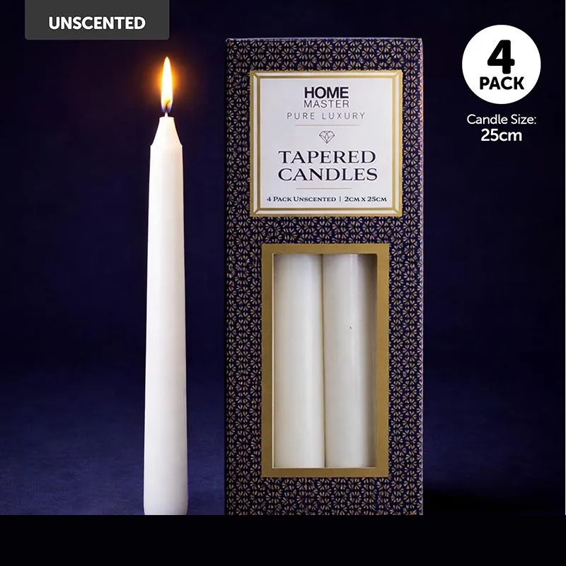 Candle Unscented Taper 25cm 4pk – image 4