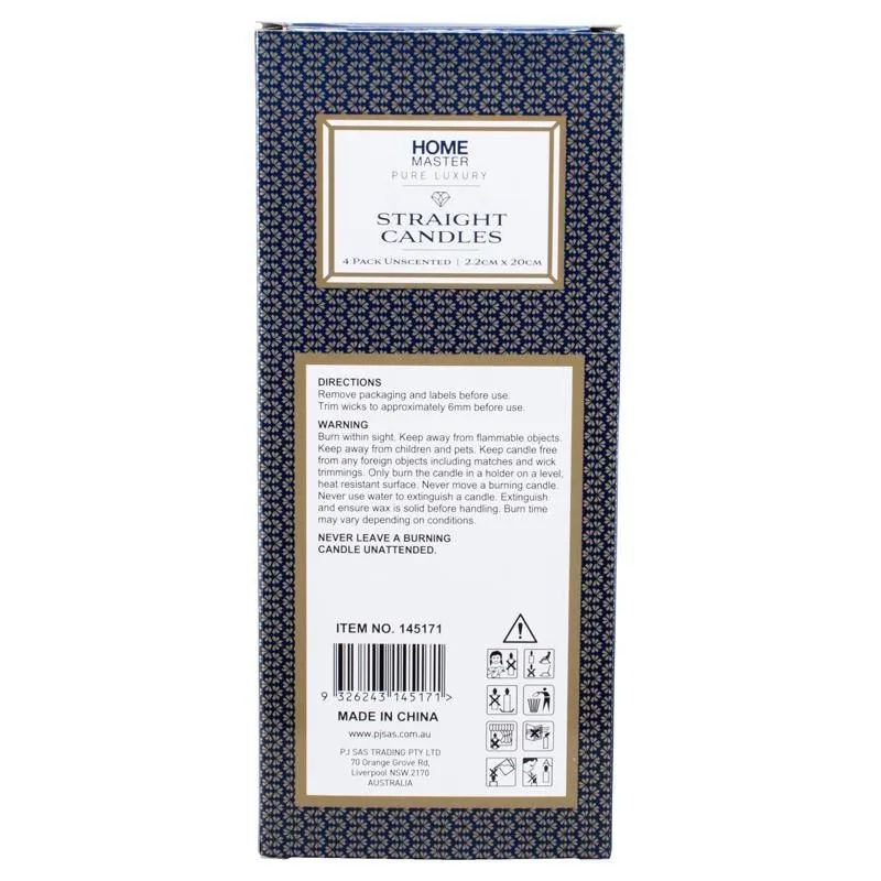 Candle Unscented Straight 20cm 4pk – image 3
