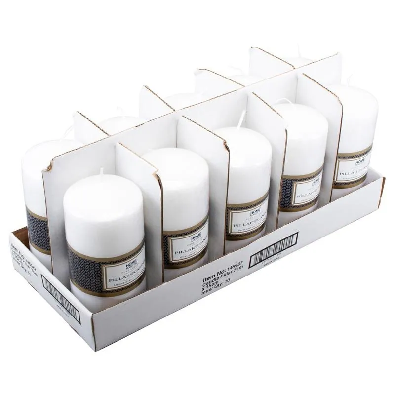 Candle Unscented Pillar 7cm X 15cm – image 3