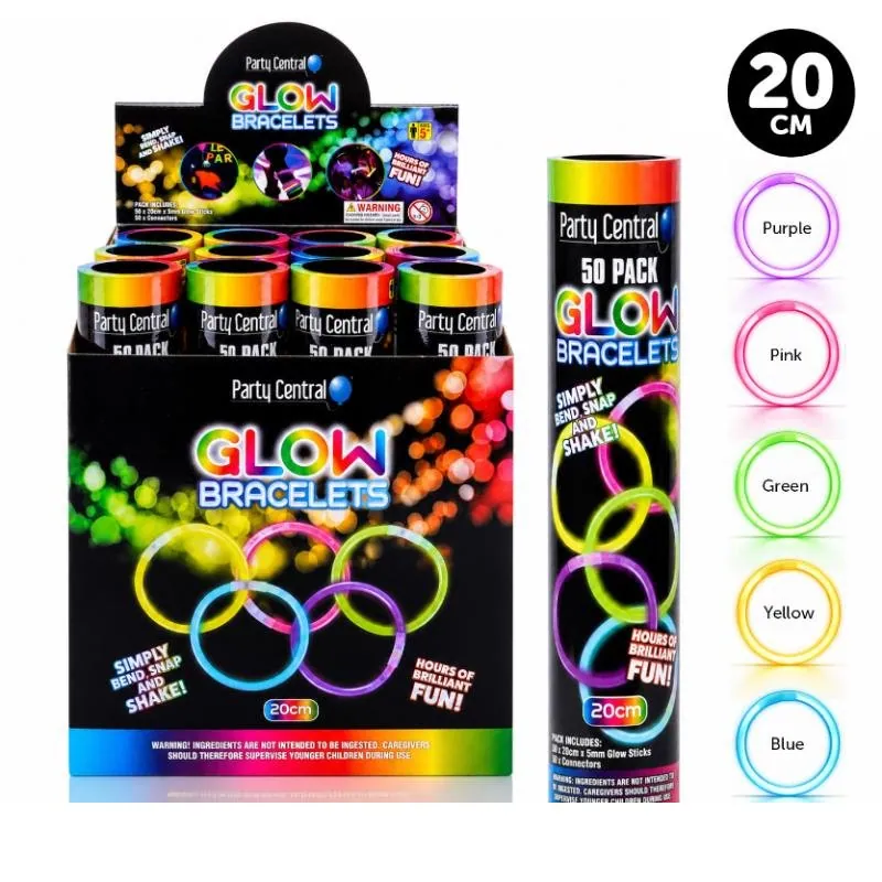 Glow Stick Bracelets in Tube 50pk - 20cm X 5mm – image 3