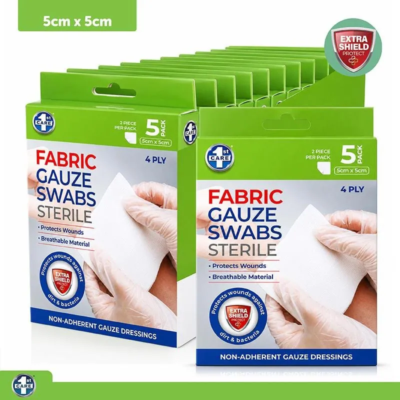 Gauze Dressing Swabs Non Adhesive 5pk/10pc - 5cm X 5cm (Includes 2pc Per/pk) – image 4