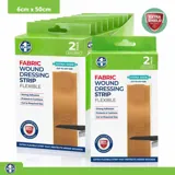 Bandage Dressing Strips with Adhesive 6cm X 50cm 2pk - Fabric – image 4