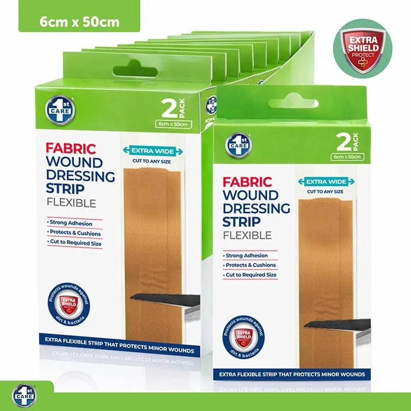 Bandage Dressing Strips with Adhesive 6cm X 50cm 2pk - Fabric – image 4