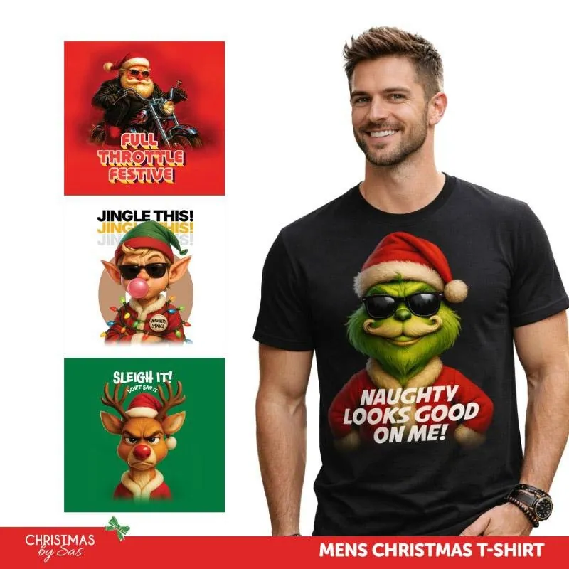 Shirt Men's Christmas Series One Green, Red, Black & White 5 Sizes: S, M, L, XL & XXL – image 4