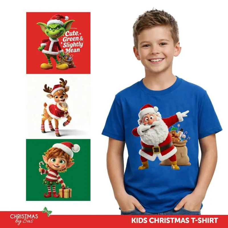 Shirt Children's Christmas Series One Green, Red, Blue, & White 5 Sizes: S, M, L, XL & XXL – image 4