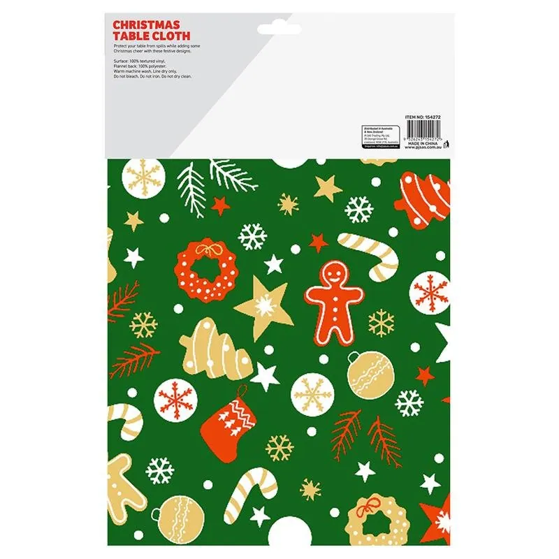 Table Cloth Flannel Backed Christmas 130cm X 450cm 4 Assorted Designs – image 2