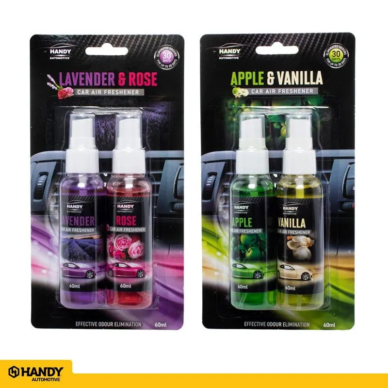 Air Freshener Spray 60ml Each 2pk (2 Assorted Scents in Carton, Apple & Vanilla, Lavender & Rose) – image 4