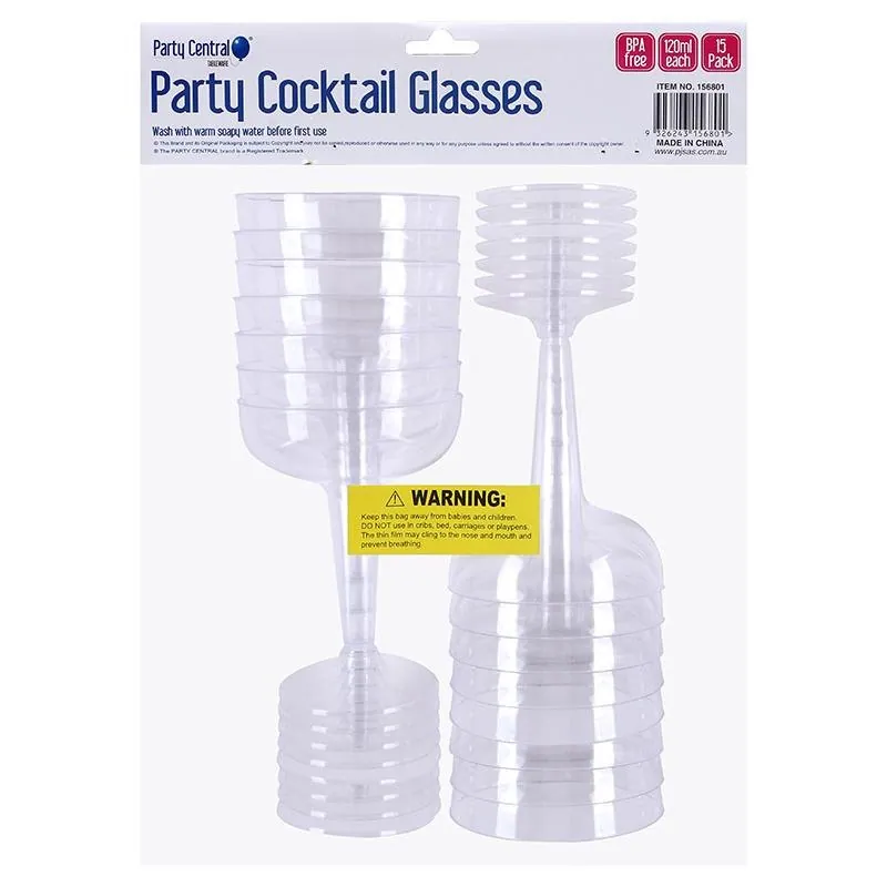 Drinkware Plastic Cocktail Glass 120ml 15pk – image 3