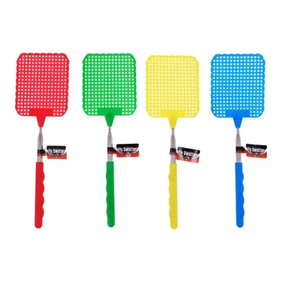 Fly Swatter Extendable From: 26cm-72cm 4 Assorted Colours