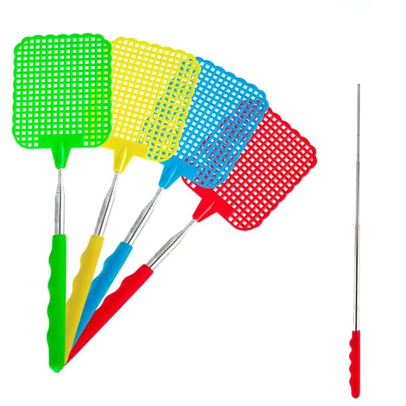 Fly Swatter Extendable From: 26cm-72cm 4 Assorted Colours – image 2
