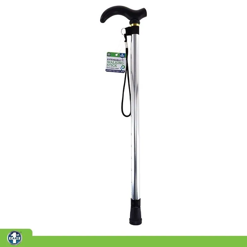 Walking Stick Extendable with 6 Adjustable Heights & Wrist Strap - Aluminium Pole, Rubber Rest, PP Handle – image 4