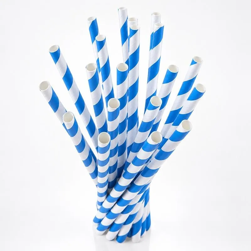 Straws Eco Friendly Milkshake Paper Straw 8mm X 196mm - 20pk - Assorted Colour Packs: Blue, Pink, Purple – image 2
