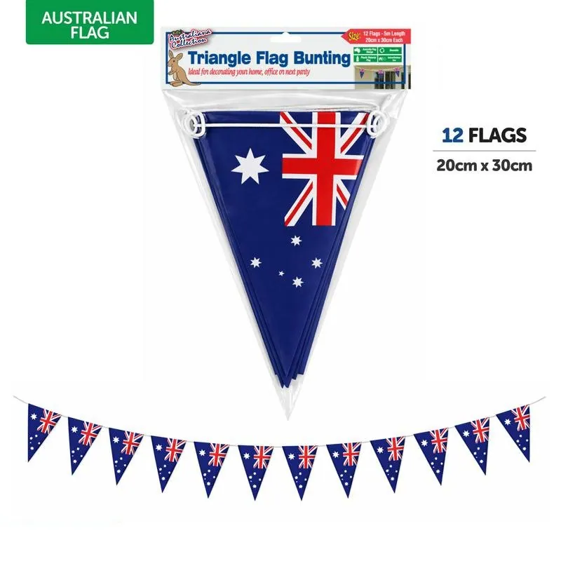 Australian Flag Triangle Bunting Size 20cm X 30cm 5m Length Includes: 12 – image 2
