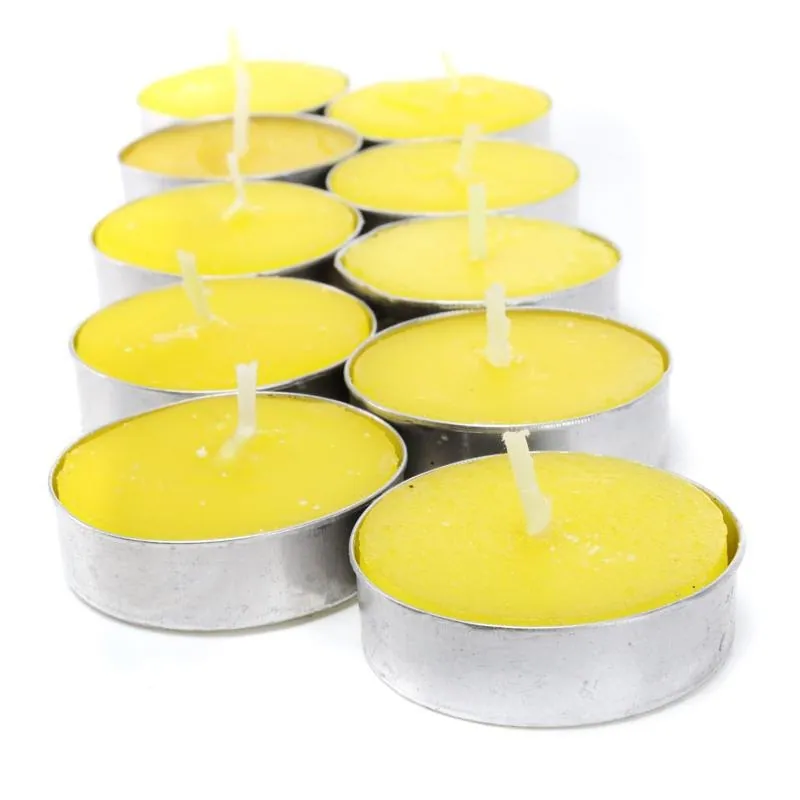 Citronella Candles Tealight 10pk 10g Each Yellow Wax Outdoor Use Approx Burn Time: 3hrs – image 2