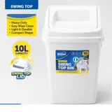 Swing Top Bin 10l Capacity - White – image 3