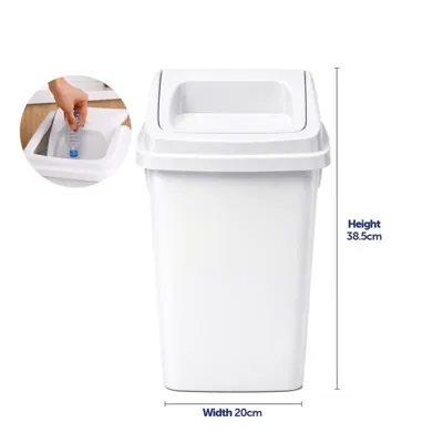 Swing Top Bin 10l Capacity - White