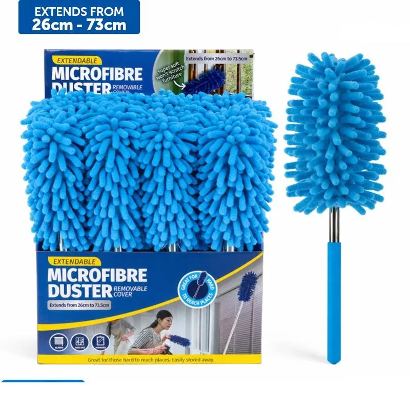 Microfibre Duster with Telescopic Extendable Handle - 26cm To 73.5cm - 5 sections-Blue – image 3