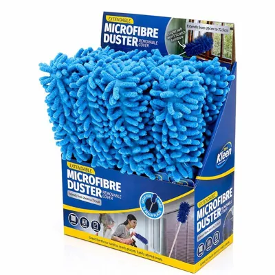 Microfibre Duster with Telescopic Extendable Handle - 26cm To 73.5cm - 5 sections-Blue