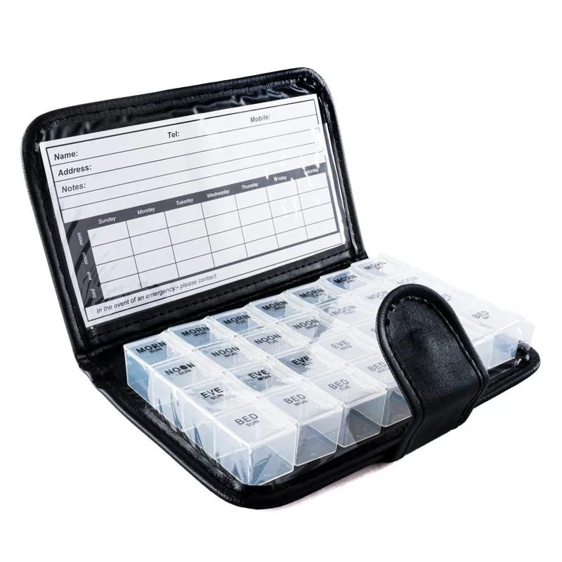 Pill Box in Wallet Deluxe 7 Day Organiser with 28 Slots & Braille – image 2