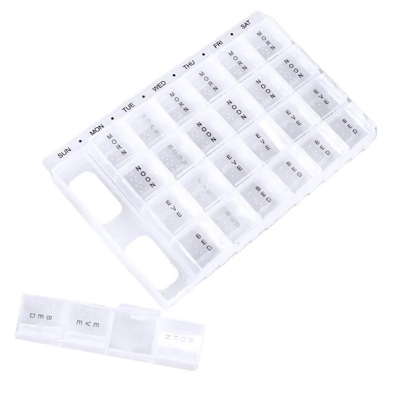 Pill Box 7 Day Organiser with 28 Slots with Braille – image 2