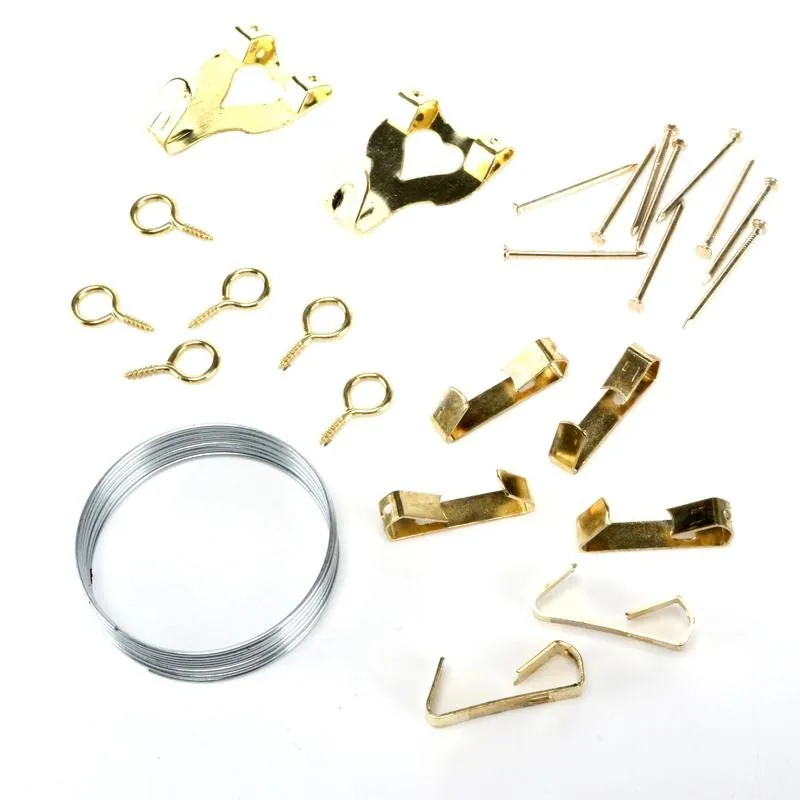 Hooks Picture Assorted 14pc (Includes Wire for Canvas, Pins, Hooks & Screws) – image 2