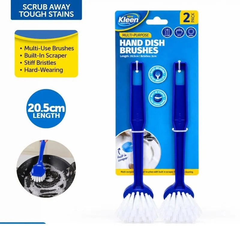 Hand Dish Brush with Scraper 20.5cm 2pk – image 4