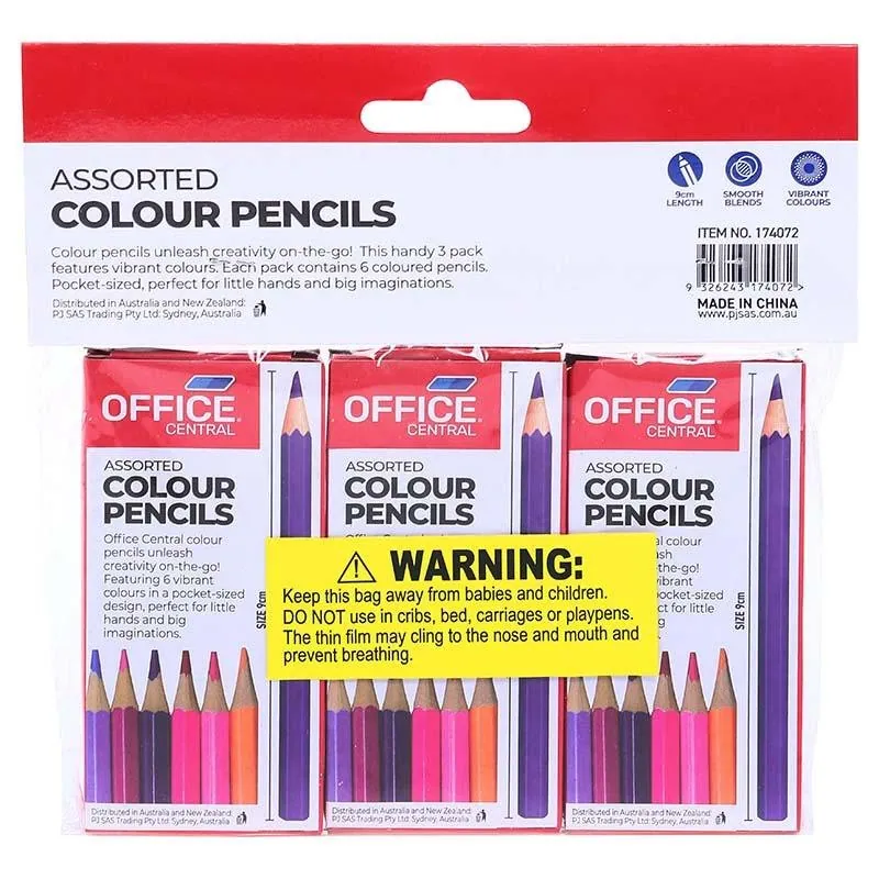 Pencils Colour Mini 3 X 6pc – image 3