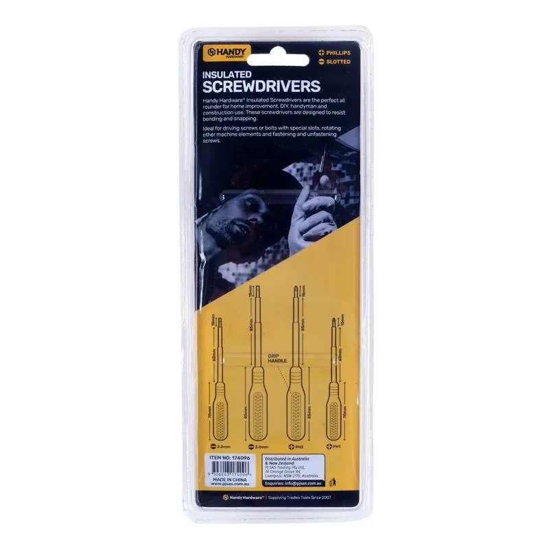 Screwdriver Set Insulated Rubber Handle 4pc – image 3