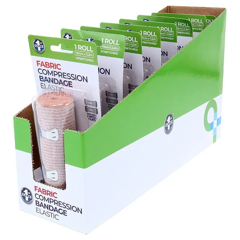 Compression Elastic Bandage Roll Includes 2 Clips 10cm X 1.3m Unstretched - Stretches Up To 3.2m* - Fabric – image 3