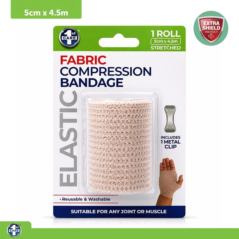 Compression Elastic Bandage Roll Includes 1 Clip 5cm X 1.5m Unstretched - Stretches Up To 4.5m* - Fabric – image 4