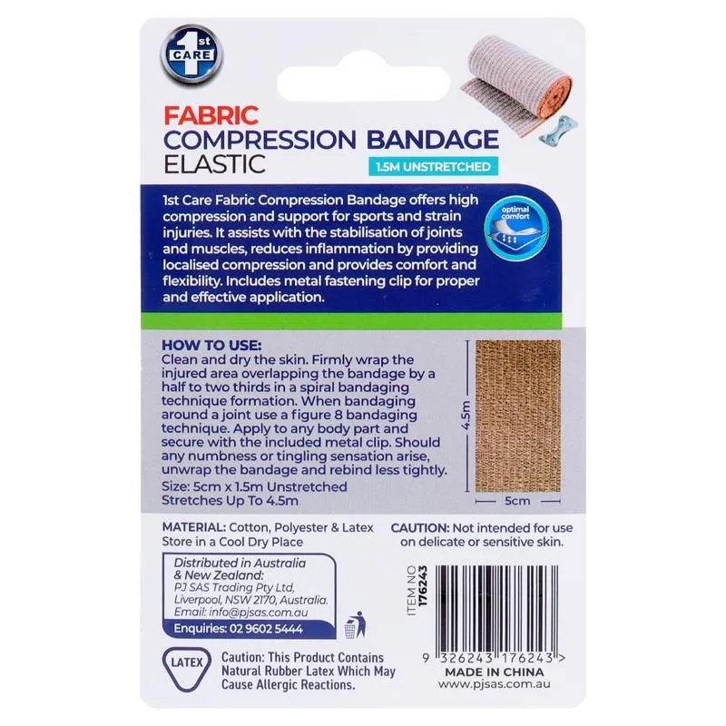 Compression Elastic Bandage Roll Includes 1 Clip 5cm X 1.5m Unstretched - Stretches Up To 4.5m* - Fabric – image 3