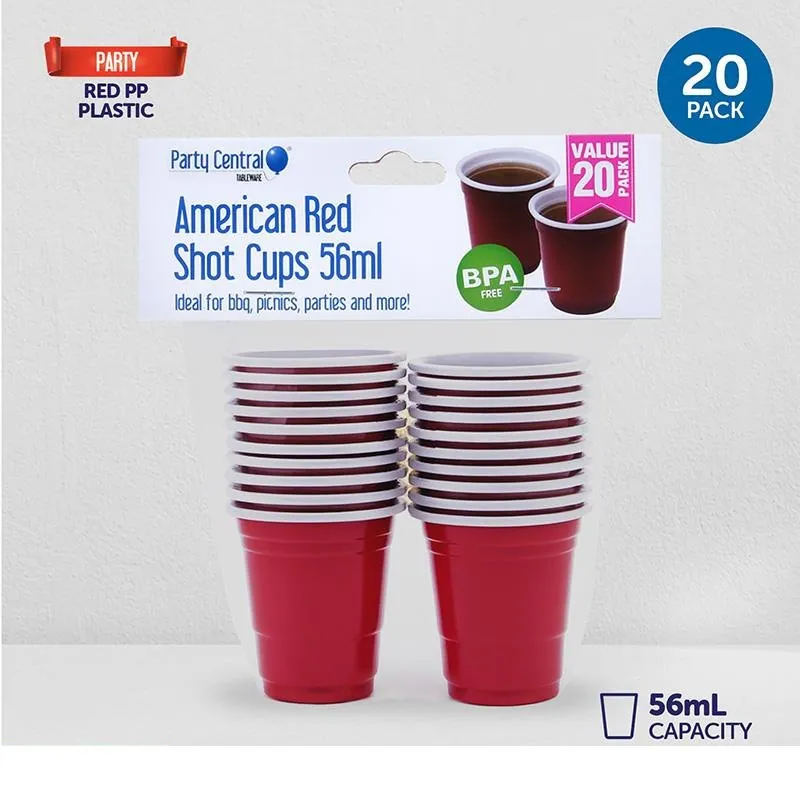 Drinkware & Partyware Shot Cups American Red 56ml 20pk – image 2