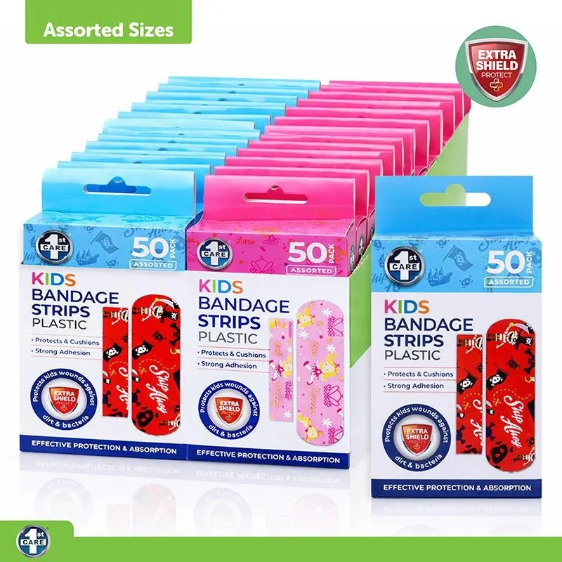 Bandage Strips Kids Assorted Designs & Sizes 50pk - Plastic (pe) – image 4