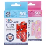 Bandage Strips Kids Assorted Designs & Sizes 50pk - Plastic (pe) – image 1