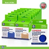Christmas Cohesive Self-Adherent Elastic Compression Bandge 5cm X 4.5m - Assorted Colours: Tan, Blue – image 4