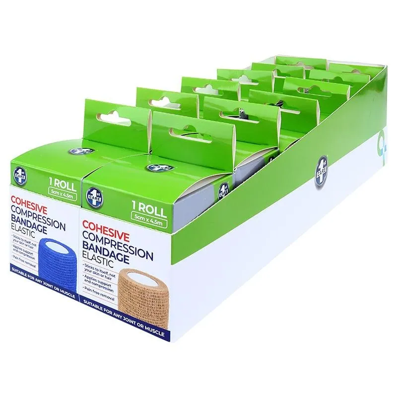 Christmas Cohesive Self-Adherent Elastic Compression Bandge 5cm X 4.5m - Assorted Colours: Tan, Blue – image 3