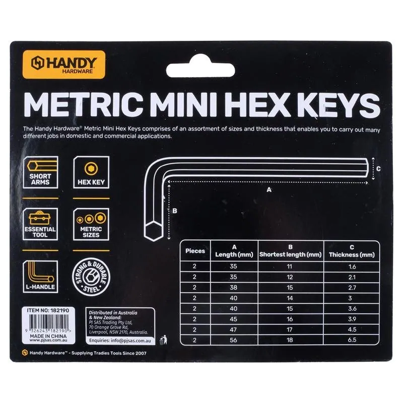 Hex Key Set Metric Sizes From 1.5Inch - 6 Inch 16pc – image 3