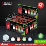 Christmas Decorative Light Solar Hanging Ball 1LED 5.5cm X 8cm Multi Colour 1 Function Colour Changing – image 3