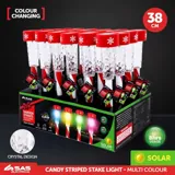 Christmas Stake Light Solar Candy Striped 1LED 10.5cm X 5cm X 38cm Multi Colour 1 Function Colour Changing – image 4
