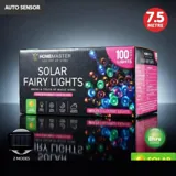 Christmas Fairy Light Solar 100LED 7.5m Total Length Multi Colour 2 Functions – image 4