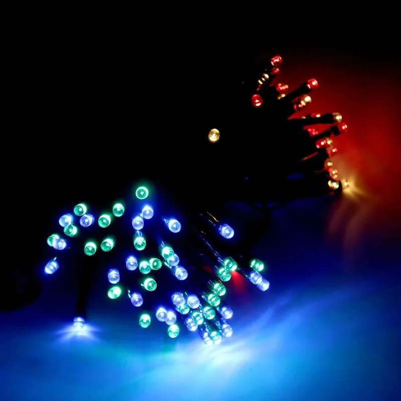 Christmas Fairy Light Solar 100LED 7.5m Total Length Multi Colour 2 Functions – image 2