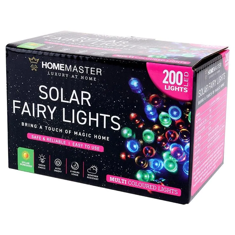 Christmas Fairy Light Solar 200LED 13.5m Total Length Multi Colour 2 Functions – image 3