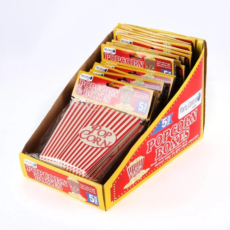 Popcorn Boxes 5pk Red/White 6cm X 10cm X 13.5cm – image 3