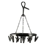 Pegs Hanging Airer with 16 Pegs - Plastic - Grey & White Assorted – image 1