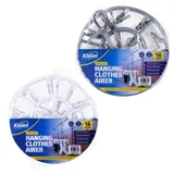 Pegs Hanging Airer with 16 Pegs - Plastic - Grey & White Assorted – image 3